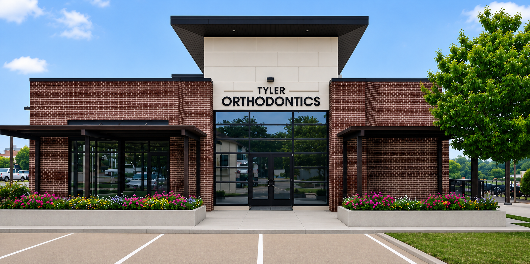 Front entrance of the Tyler Orthodontics office building